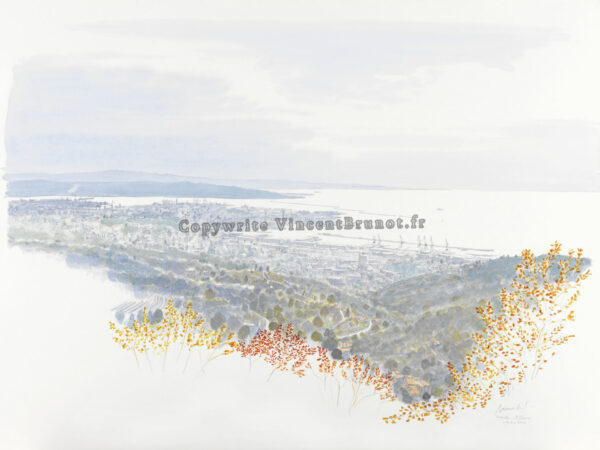 Vue de Trieste depuis le Carso