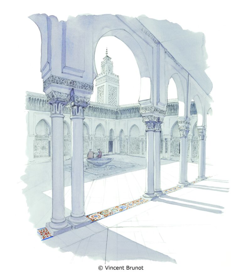 Grande mosquée, Paris - Dessin de Vincent Brunot