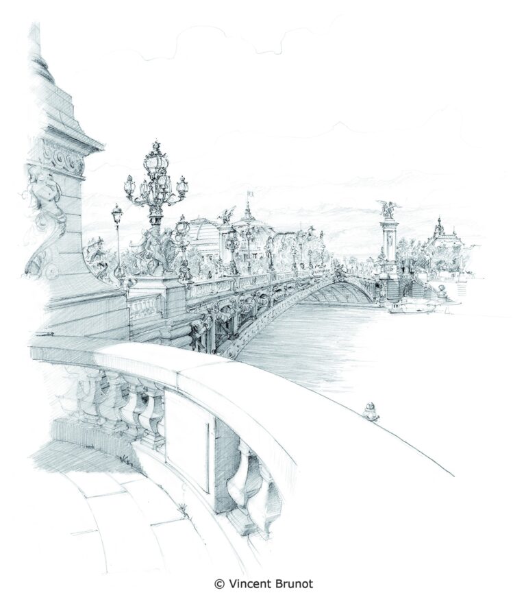 Pont alexandre 3, Paris - Dessin de Vincent Brunot