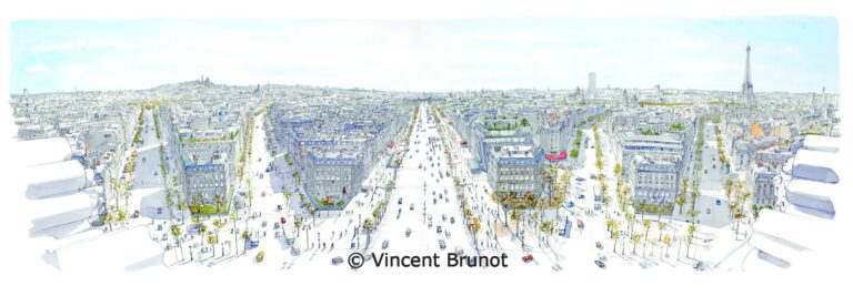 Panoramique, Paris - Dessin de Vincent Brunot