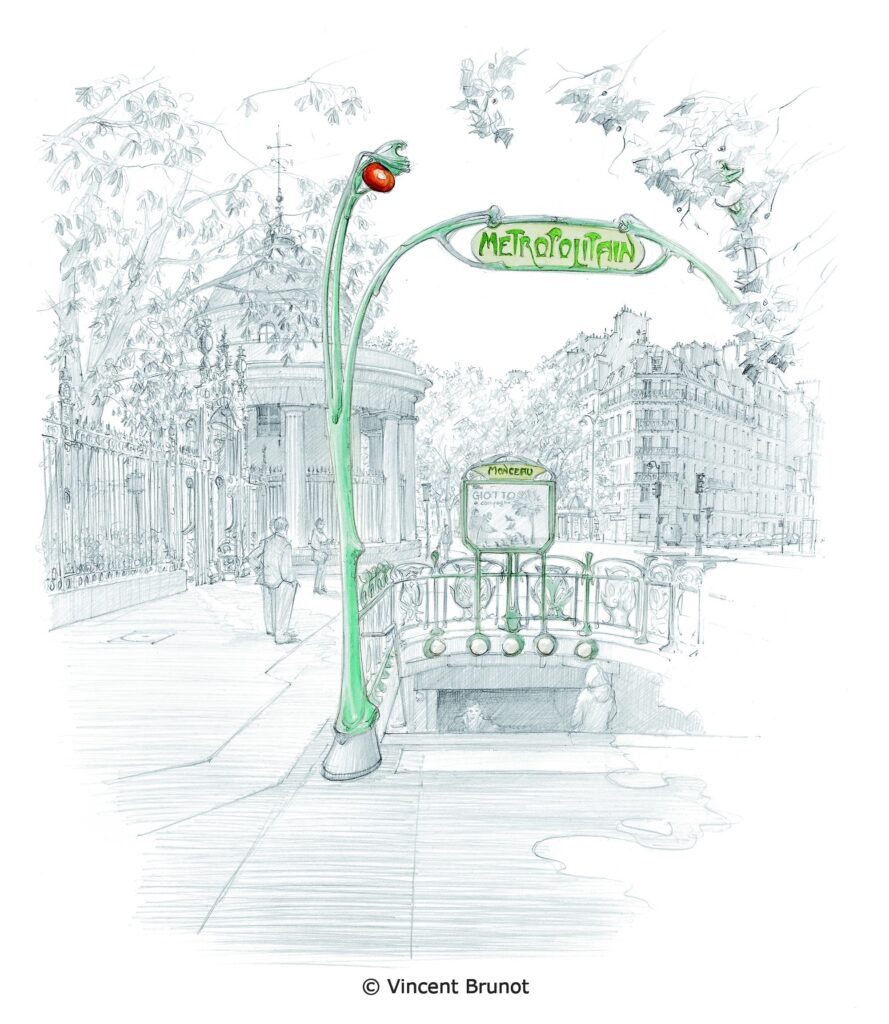 Métro monceau, Paris - Dessin de Vincent Brunot