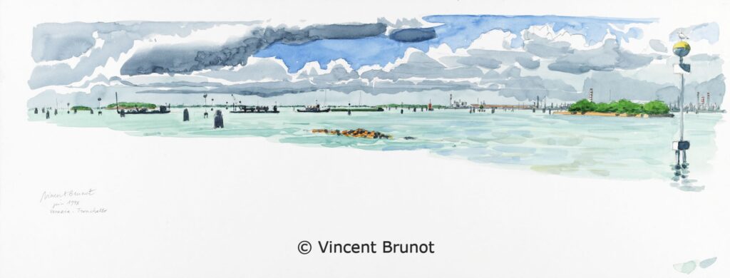 09VeneziaTronchetto, Venise - Dessin de Vincent Brunot