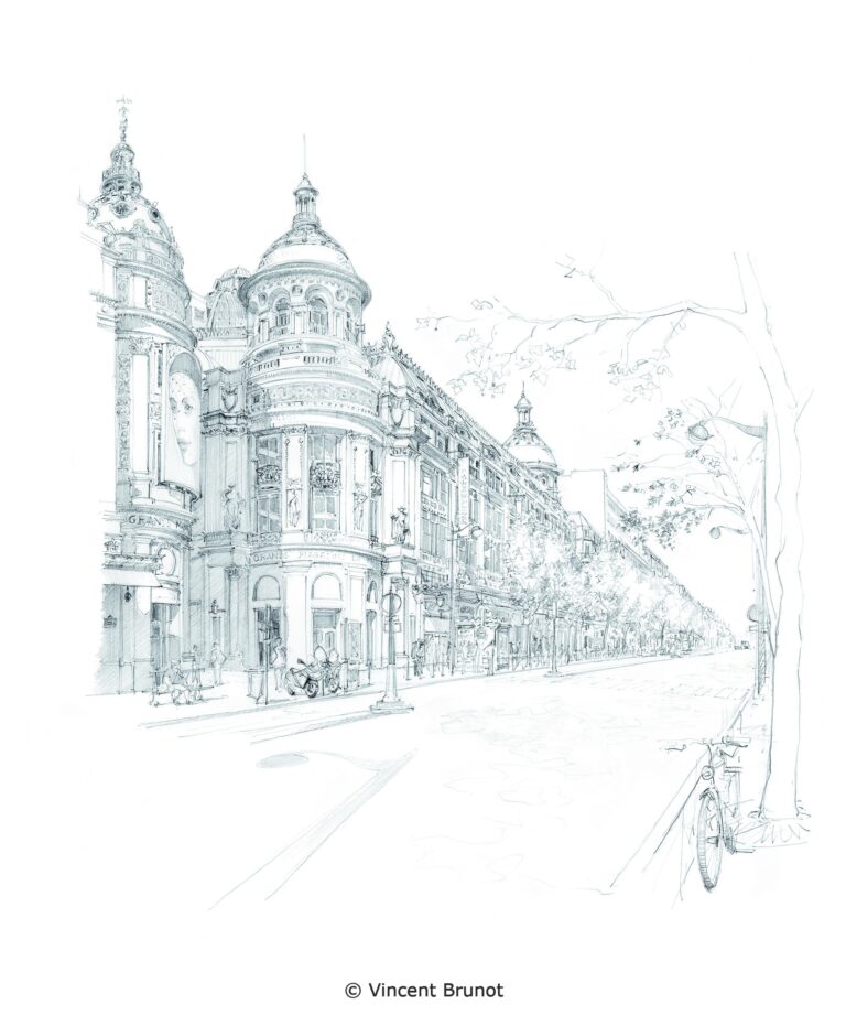 Le printemps, Paris - Dessin de Vincent Brunot
