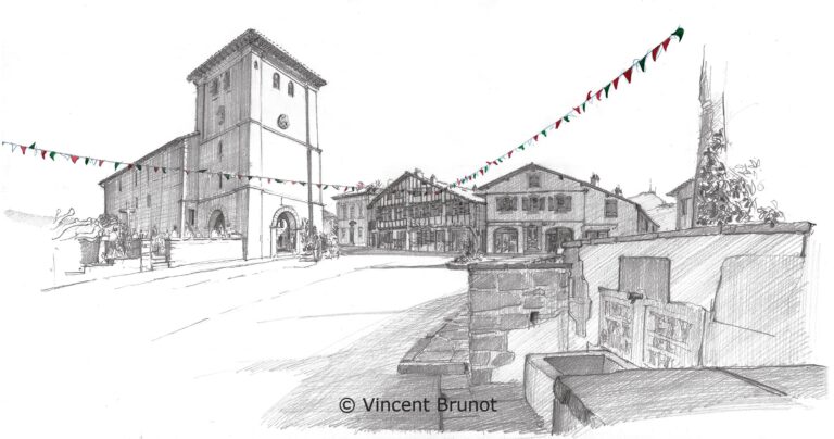 Cairn, Pays Basque - Dessin de Vincent Brunot