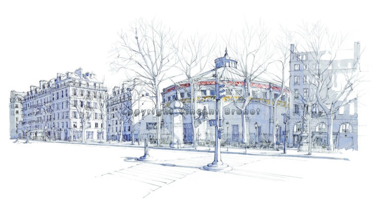 Cirque d'hiver, Paris - Dessin de Vincent Brunot