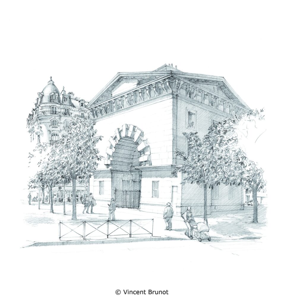 Pavillon ledoux place des antilles, Paris - Dessin de Vincent Brunot
