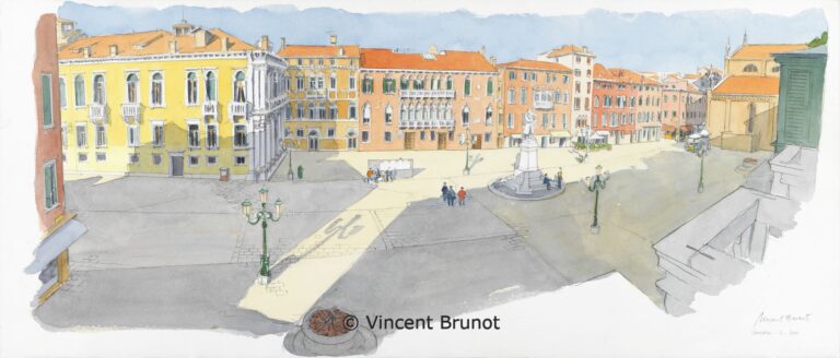 12VeneziaCampoSanStefano, Venise - Dessin de Vincent Brunot