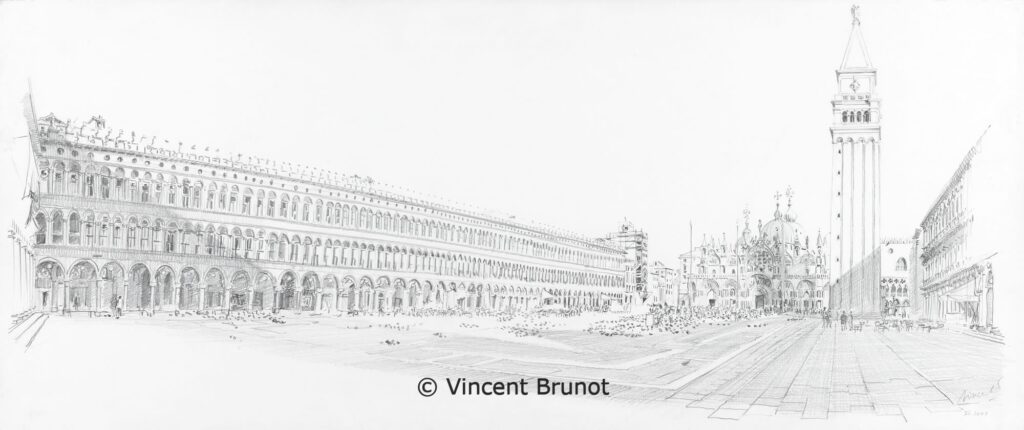 13PiazzaSanMarco, Venise - Dessin de Vincent Brunot