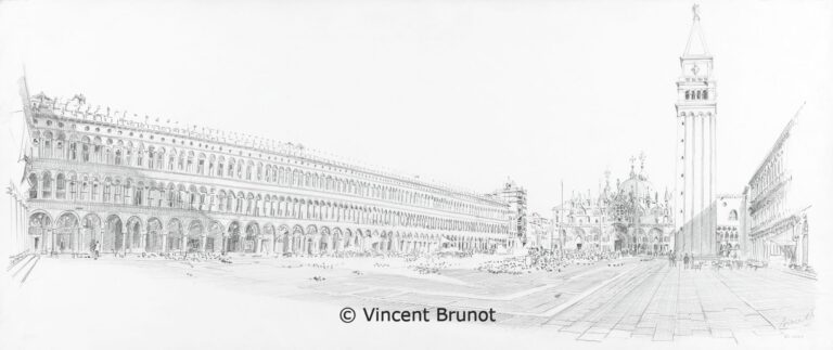 13PiazzaSanMarco, Venise - Dessin de Vincent Brunot