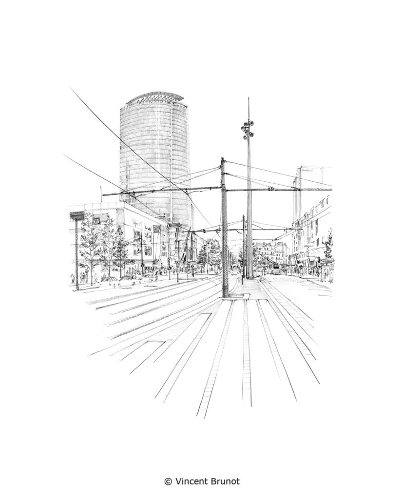 Vue de Lyon, Lyon - Dessin de Vincent Brunot