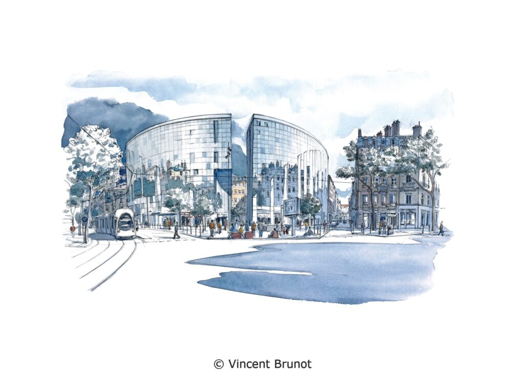 Vue de Lyon, Lyon - Dessin de Vincent Brunot