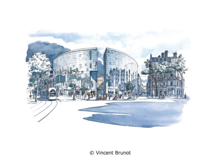 Vue de Lyon, Lyon - Dessin de Vincent Brunot