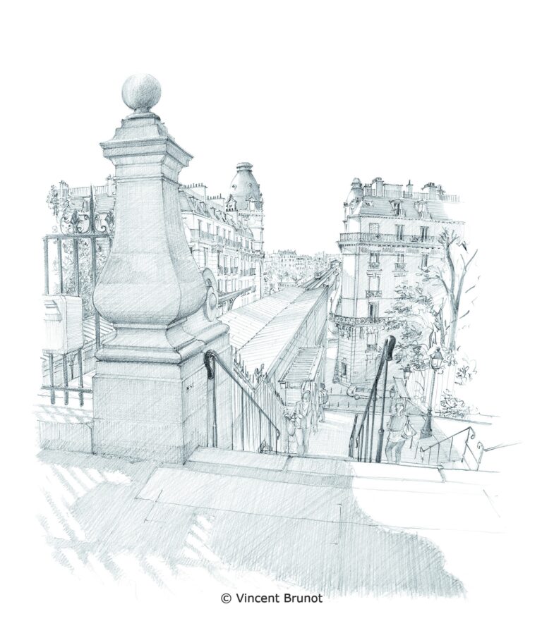 Metro passy, Paris - Dessin de Vincent Brunot