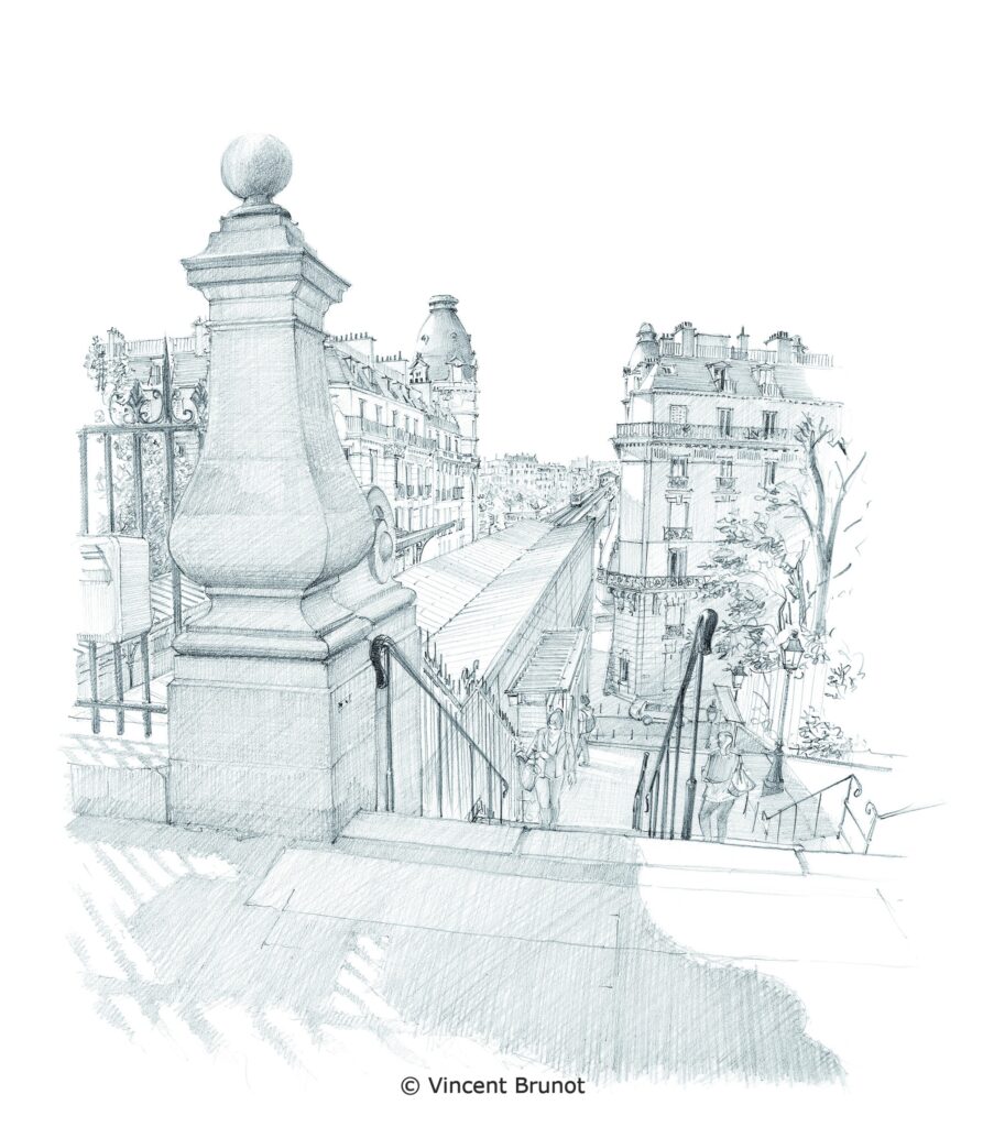 Metro passy, Paris - Dessin de Vincent Brunot