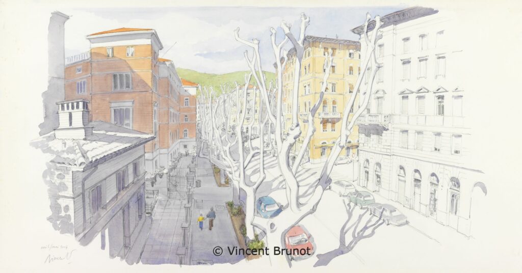18TriesteRoiano, Trieste - Dessin de Vincent Brunot
