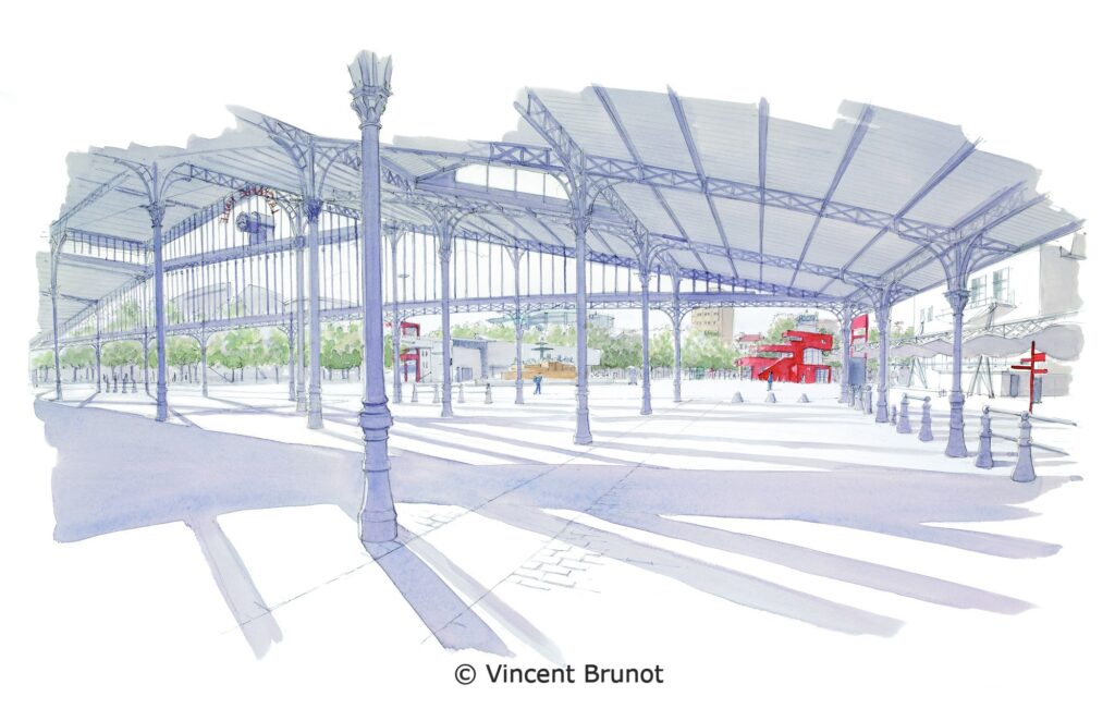 La grande halles, Paris - Dessin de Vincent Brunot