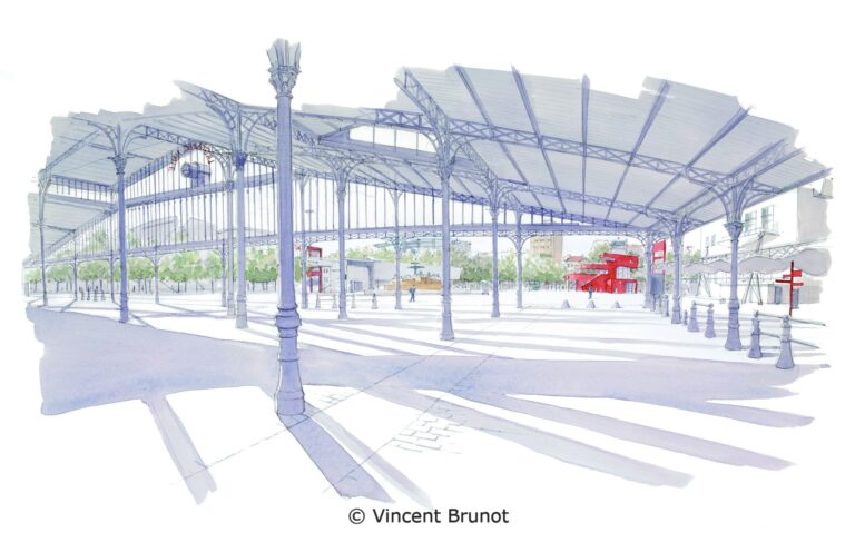 La grande halles, Paris - Dessin de Vincent Brunot