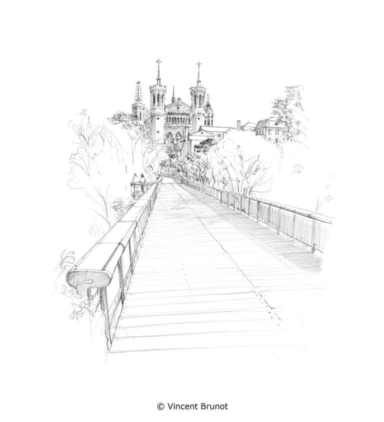 Vue de Lyon, Lyon - Dessin de Vincent Brunot