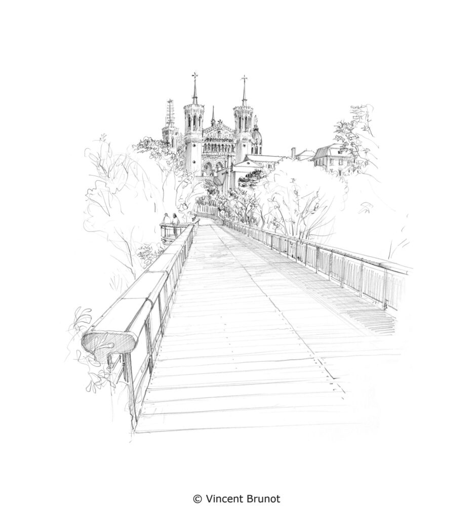 Vue de Lyon, Lyon - Dessin de Vincent Brunot