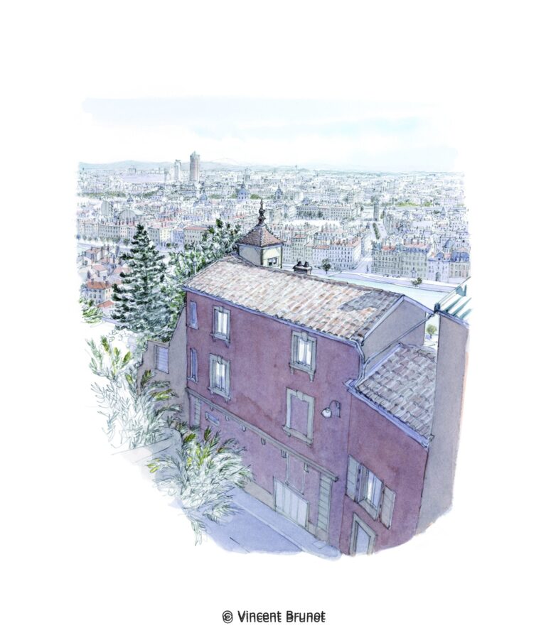 Vue de Lyon, Lyon - Dessin de Vincent Brunot