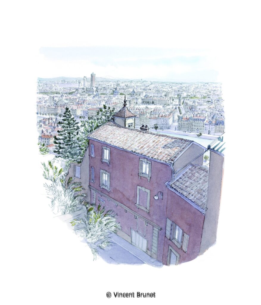 Vue de Lyon, Lyon - Dessin de Vincent Brunot