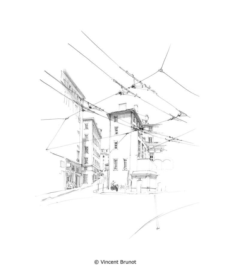 Vue de Lyon, Lyon - Dessin de Vincent Brunot