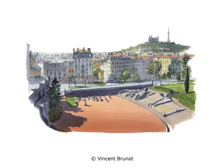 Vue de Lyon, Lyon - Dessin de Vincent Brunot