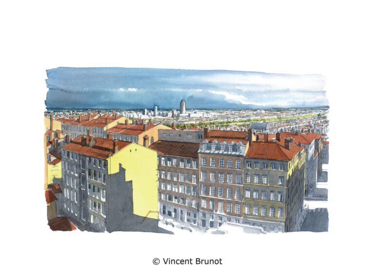 Vue de Lyon, Lyon - Dessin de Vincent Brunot