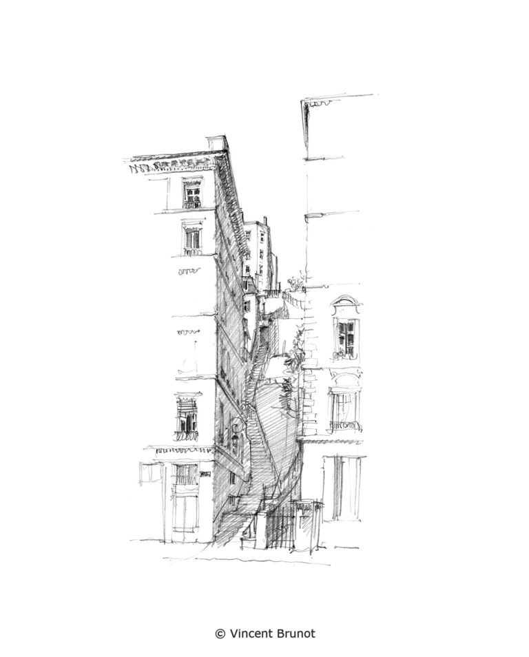 Vue de Lyon, Lyon - Dessin de Vincent Brunot