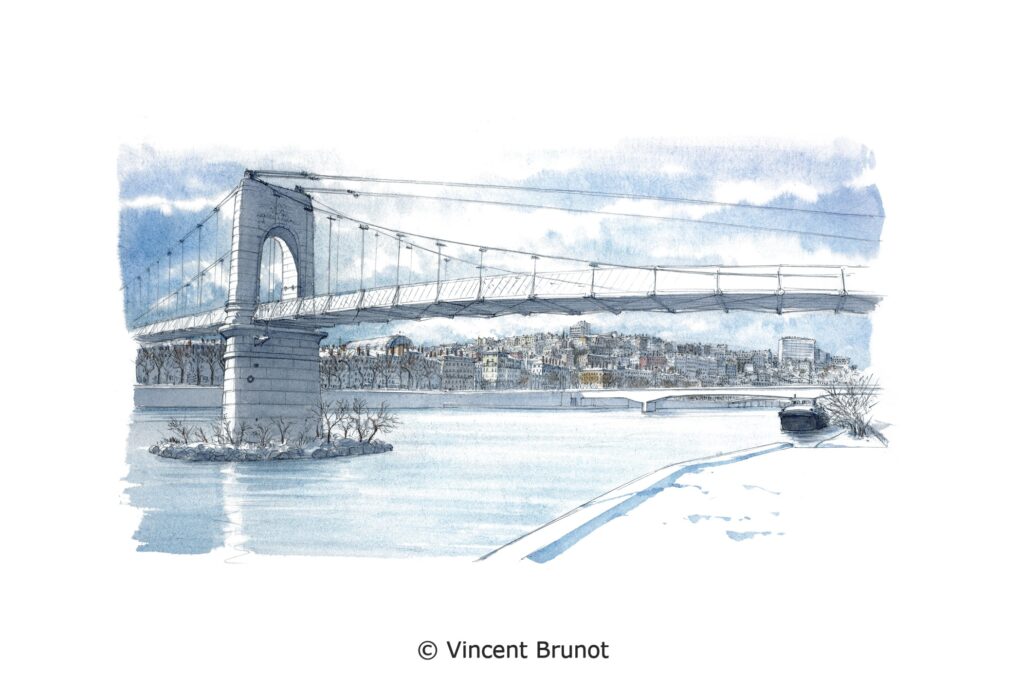 Vue de Lyon, Lyon - Dessin de Vincent Brunot