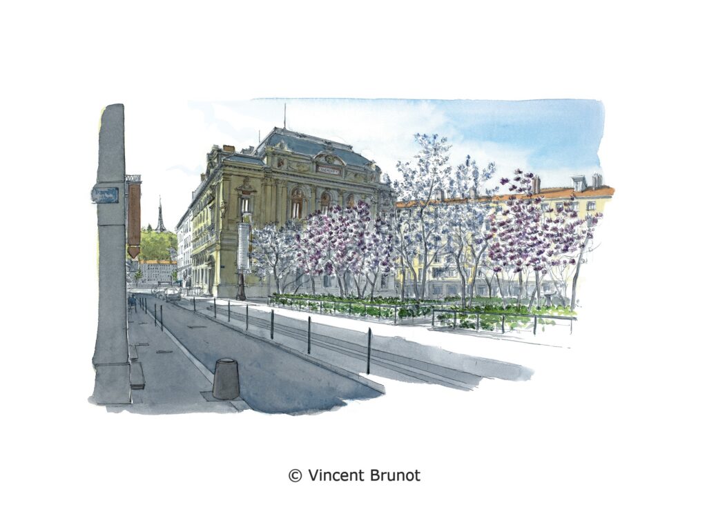 Vue de Lyon, Lyon - Dessin de Vincent Brunot