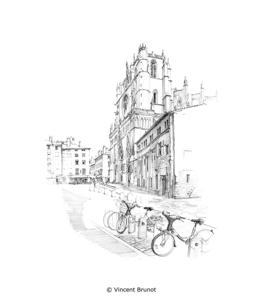 Vue de Lyon, Lyon - Dessin de Vincent Brunot