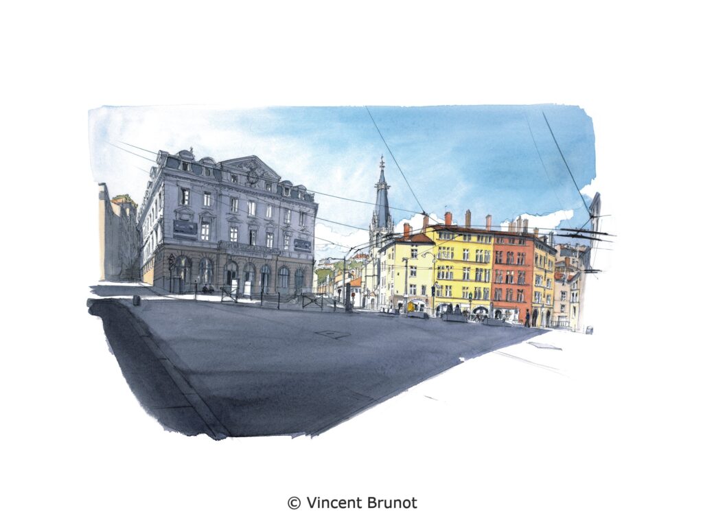 Vue de Lyon, Lyon - Dessin de Vincent Brunot
