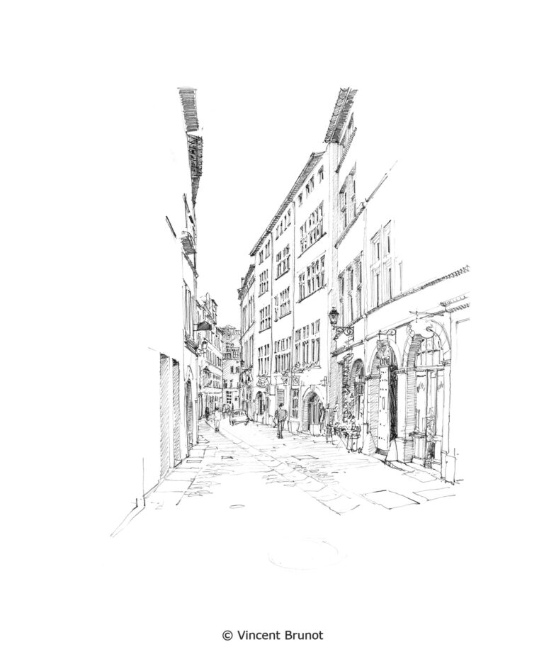 Vue de Lyon, Lyon - Dessin de Vincent Brunot