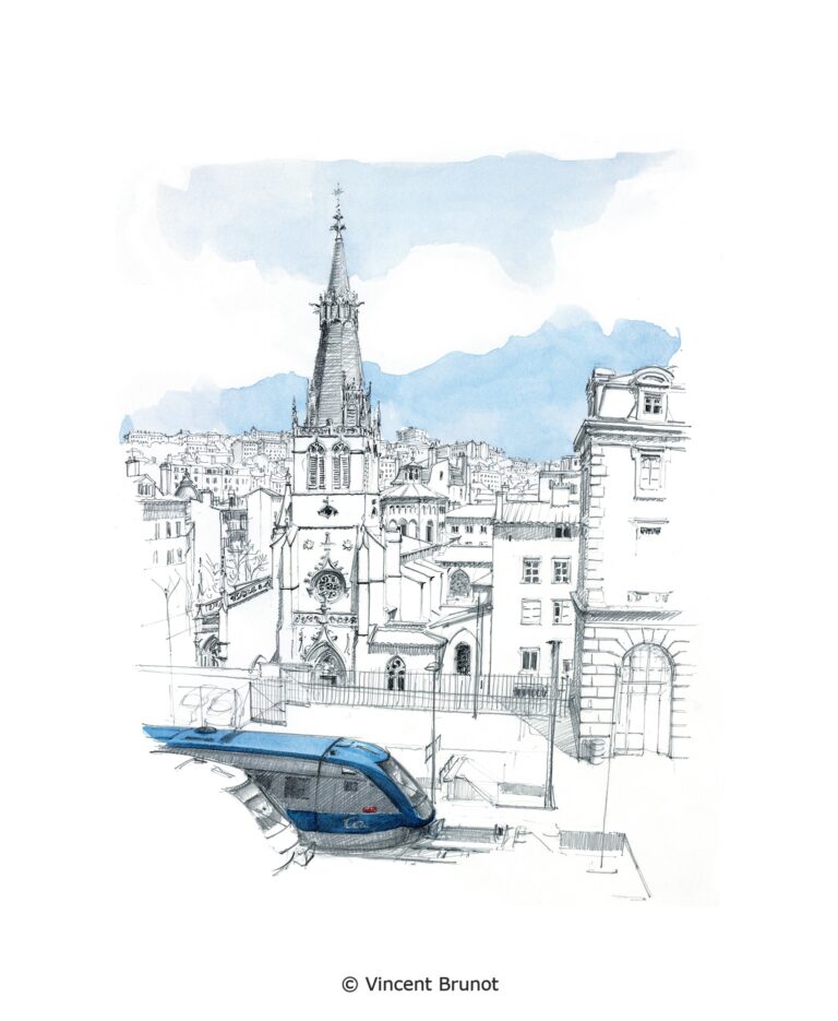 Vue de Lyon, Lyon - Dessin de Vincent Brunot