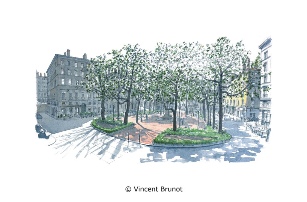 Vue de Lyon, Lyon - Dessin de Vincent Brunot