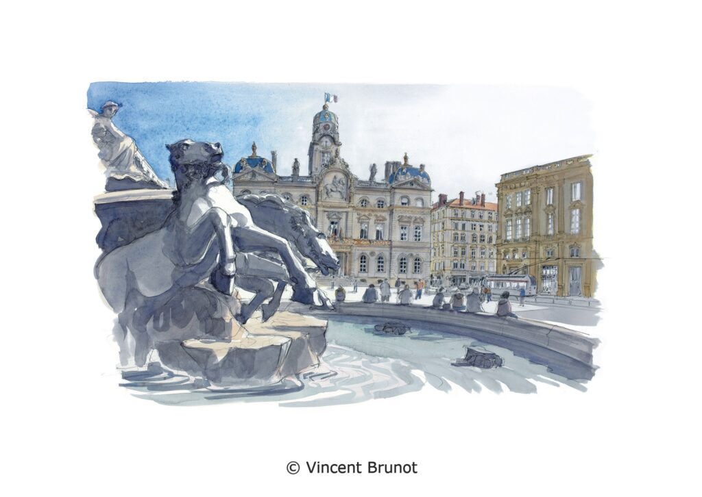 Vue de Lyon, Lyon - Dessin de Vincent Brunot