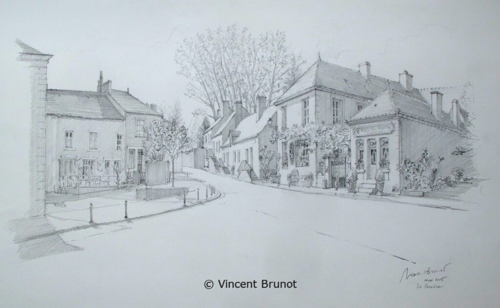 Vue de La Perrière, La Perrière - Dessin de Vincent Brunot