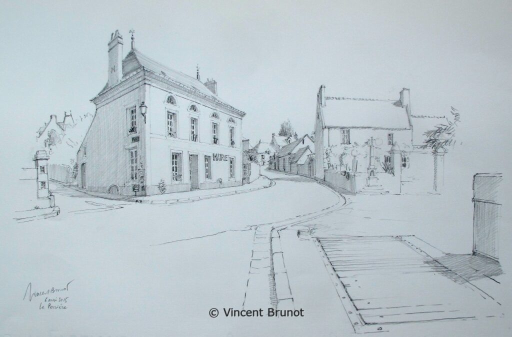 Vue de La Perrière, La Perrière - Dessin de Vincent Brunot