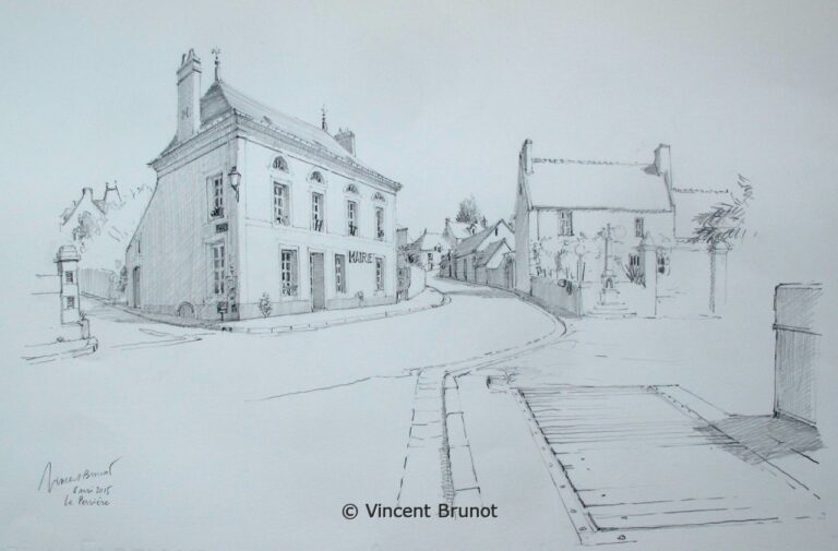Vue de La Perrière, La Perrière - Dessin de Vincent Brunot