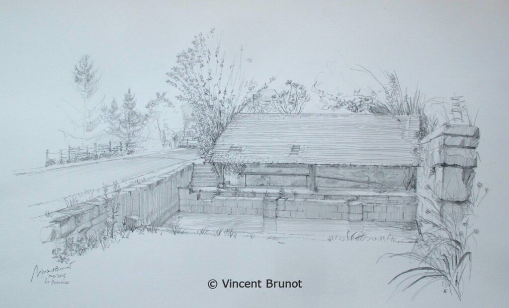 Vue de La Perrière, La Perrière - Dessin de Vincent Brunot