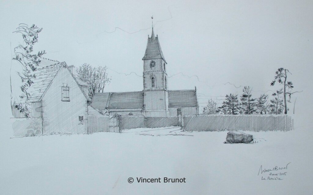 Vue de La Perrière, La Perrière - Dessin de Vincent Brunot