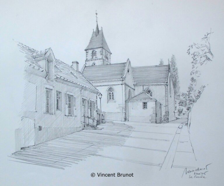 Vue de La Perrière, La Perrière - Dessin de Vincent Brunot