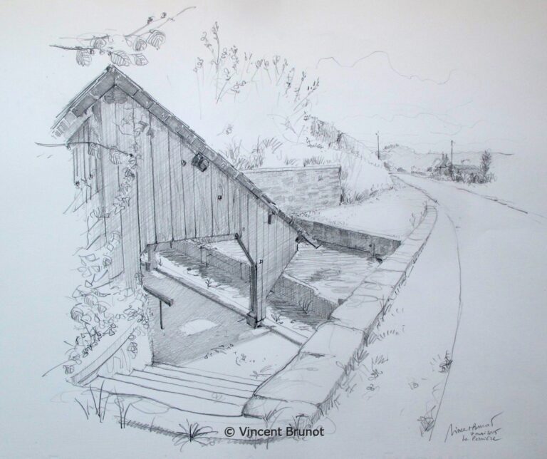 Vue de La Perrière, La Perrière - Dessin de Vincent Brunot