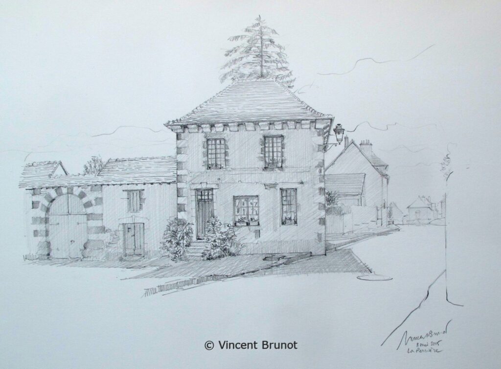 Vue de La Perrière, La Perrière - Dessin de Vincent Brunot