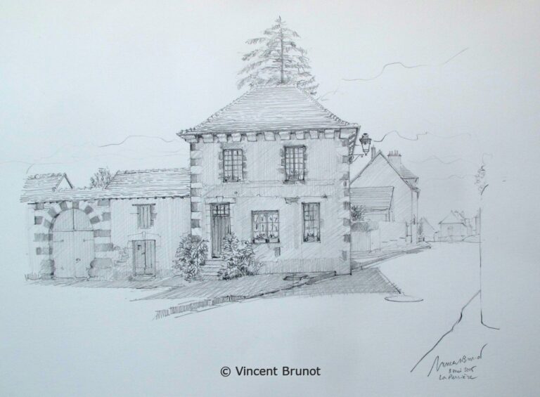 Vue de La Perrière, La Perrière - Dessin de Vincent Brunot