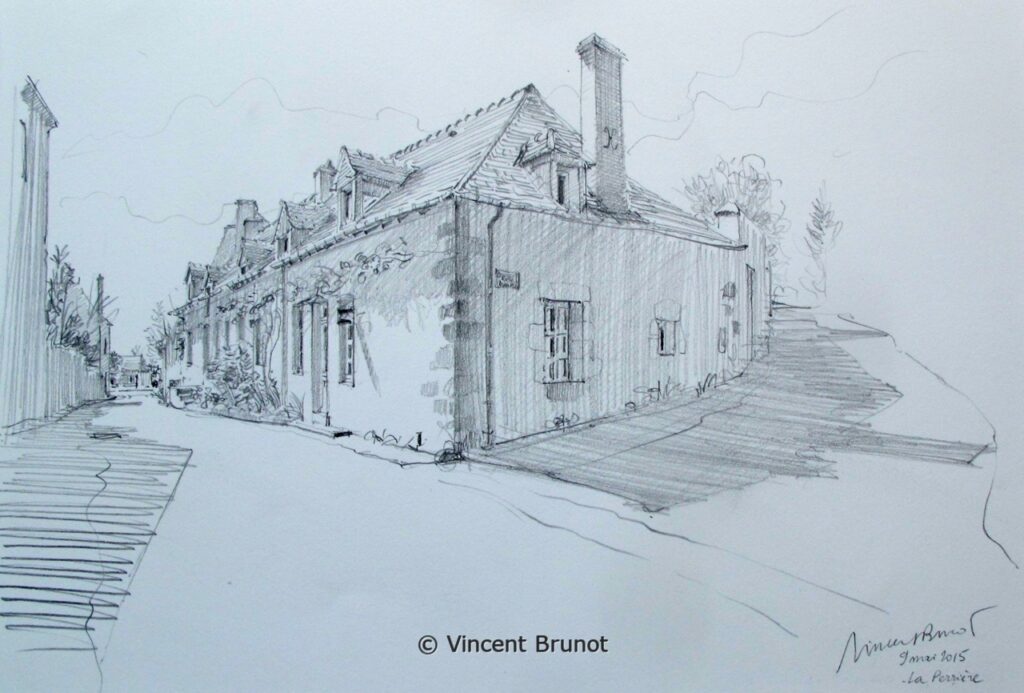 Vue de La Perrière, La Perrière - Dessin de Vincent Brunot