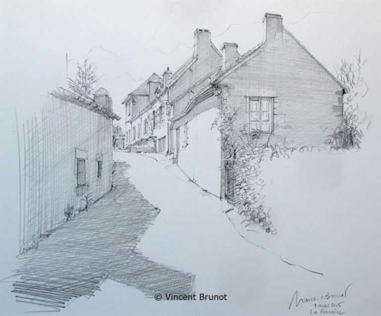 Vue de La Perrière, La Perrière - Dessin de Vincent Brunot