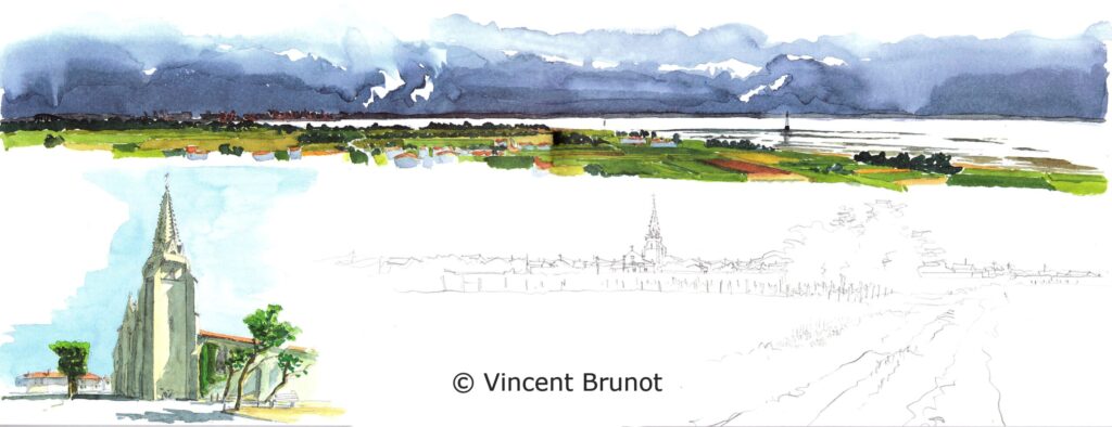 Leclocherdesaintemarie, Île de Ré - Dessin de Vincent Brunot