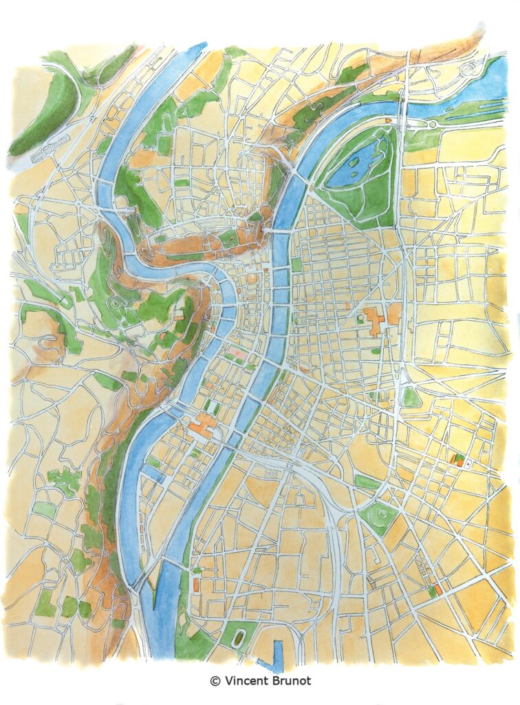 PLANVINCENT, Lyon - Dessin de Vincent Brunot